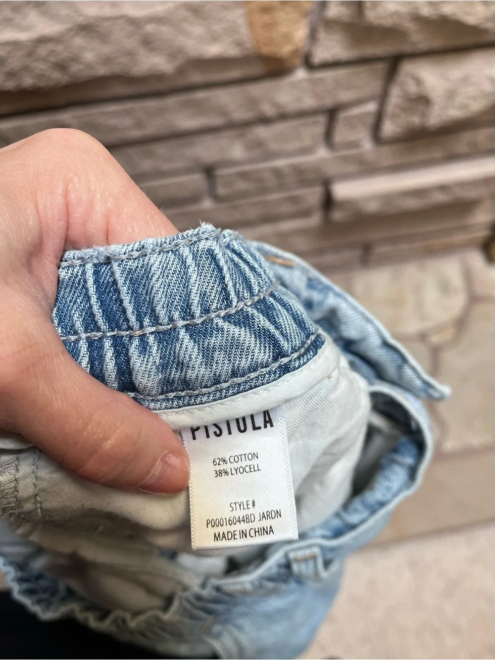 Pistola court ankle barrel jeans Hardin light wash elastic waist 31